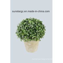 Boxwood Ball Mini Bonsai Fake Flower Artificial Plant with Paper Pot for Home Decoration (51113)